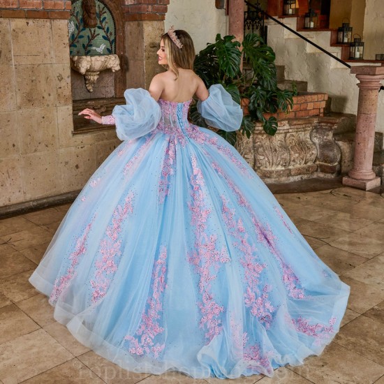 Sky Blue Quinceanera Dress Detachable Sweet 15 Gowns Lace Appliques Wear Pageant Sweetheart Neck 2024 Ball Gown Princess Dresses With Bow