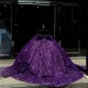 Cape Sleeve Purple Quinceanera Dress Beading Sweetheart Neck Vestidos De 15 Anos Sequin Instagram Gowns Lace Appliques Princess Dress