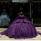 Cape Sleeve Purple Quinceanera Dress Beading Sweetheart Neck Vestidos De 15 Anos Sequin Instagram Gowns Lace Appliques Princess Dress