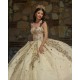 Sweetheart Neck Champagne Quinceanera Dresses 2024 Ball Gown Princess Dress Lace Appliques Sweet 15 Prom Party Dress