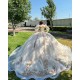 Two Piece Champagne Quinceanera Dresses Sweetheart Neck 2024 Ball Gown Princess Dress Lace Appliques Vestidos De 15 Anos