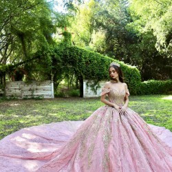 Coral Quinceanera Dress Off Shoulder Vestidos De 15 Anos Lace Appliques Wear Pageant Sweetheart Neck Sweet 15 Prom Party Dresses