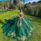 Off Shoulder Emerald Green Quinceanera Dress Vestidos De 15 Anos Lace Appliques Wear Pageant 