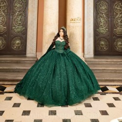 Sweetheart Neck Emerald Green Quinceanera Dress Sweet 15 Gowns Sequin Wear Pageant Lace Appliques Vestidos De 15 Anos