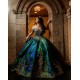 Green On Blue Quince Dress Off Shoulder 15 Anos Lace Appliques Sequin Women 2024 Ball Gown Sweetheart Neck Girl Birthday Gowns