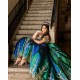 Green On Blue Quince Dress Off Shoulder 15 Anos Lace Appliques Sequin Women 2024 Ball Gown Sweetheart Neck Girl Birthday Gowns