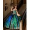 Green On Blue Quince Dress Off Shoulder 15 Anos Lace Appliques Sequin Women 2024 Ball Gown Sweetheart Neck Girl Birthday Gowns