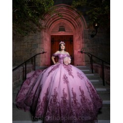 Lilac 2024 Quinceanera Dress Lace Appliques Sweetheart Neck Vestidos De 15 Anos Off Shoulder Wear Pageant Instagram Gowns With Bow