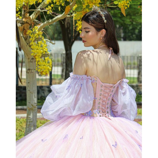 Lilac Quince Dress Sweetheart Neck 15 Anos Detachable Women 2024 Ball Gown Lace Appliques Crystal Girl Birthday Gowns