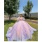 Lilac Quince Dress Sweetheart Neck 15 Anos Detachable Women 2024 Ball Gown Lace Appliques Crystal Girl Birthday Gowns