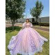 Lilac Quince Dress Sweetheart Neck 15 Anos Detachable Women 2024 Ball Gown Lace Appliques Crystal Girl Birthday Gowns