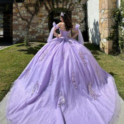 Lilac Quinceanera Dresses Sweetheart Neck 2024 Ball Gown Princess Dress Lace Appliques Sleeveless Vestidos De 15 Anos