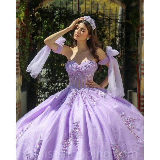 Lilac Quinceanera Dresses Sweetheart Neck 2024 Ball Gown Princess Dress Lace Appliques Sleeveless Vestidos De 15 Anos