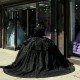 Off Shoulder Black Vestidos De 15 Anos Sweet 15 Gowns Sequin Quinceanera Dress Sweetheart Neck 2024 Ball Gown Princess Dresses With Bow