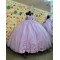 Off Shoulder Lilac Quinceanera Dresses Sweetheart Neck Vestidos De 15 Anos Lace Appliques 15 Dress With Bow