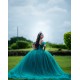 Off Shoulder Green Quinceanera Dress Sequin Birthday Party Gowns Lace Appliques Sweetheart Neck Vestidos De 15 Anos