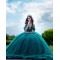 Off Shoulder Green Quinceanera Dress Sequin Birthday Party Gowns Lace Appliques Sweetheart Neck Vestidos De 15 Anos