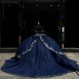 Off Shoulder Quince Dress Navy Blue Vestidos De 15 Anos Lace Appliques Sweetheart Neck Birthday Party Dress With Bow