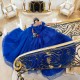 Off Shoulder Tiered Blue Quinceanera Dress Birthday Party Gowns Sequin Sweetheart Neck Vestidos De 15 Anos