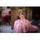 Pink Quinceanera Dress Off Shoulder 2024 Ball Gown Princess Dresses Sequin Lace Appliques Birthday Party Robe With Bow