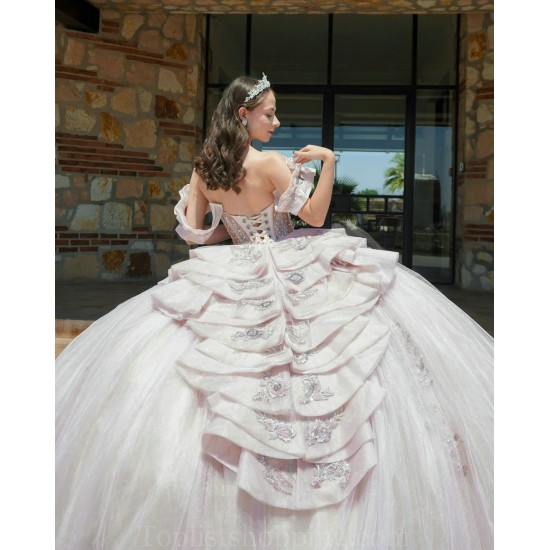 V Neck Pink Quinceanera Dresses Off Shoulder 2024 Ball Gown Princess Dress Lace Appliques Vestidos De 15 Anos With Bow