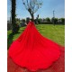 Red Quince Dress Cape Sleeve 15 Anos Crystal Sweetheart Neck Women 2024 Ball Gown Lace Appliques Pearl Girl Birthday Gowns