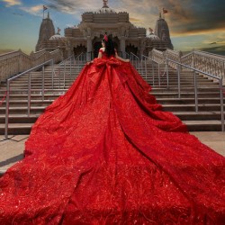 Off Shoulder Red Quince Dress Wear Pageant Sequin Girl Birthday Party Gowns Beading Vestidos De 15 Anos With Bow