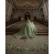 Sagr Green Quinceanera Dress Sweetheart Neck Vestidos De 15 Anos 3D Flowers Girls Sweet 16 Dresses Cape Sleeve 2024 Wear Pageant