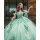 Sagr Green Quinceanera Dresses Sweetheart Neck 2024 Ball Gown Sleeveless Princess Dress Lace Appliques Vestidos De 15 Anos