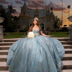 Sleeveless Aqua Blue Quinceanera Dress Sheer Bodice Sweet 15 Gowns Sequin Wear Pageant Sweetheart Neck Vestidos De 15 Anos With 3D Flowers