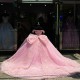 Sweetheart Neck Pink Quince Dress Sheer Bodice Wear Pageant Off Shoulder Vestidos De 15 Anos Pearl Instagram Gowns With 3D Butterfly