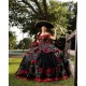 Sweetheart Neck Black Quinceanera Dress Off Shoulder Vestidos De 15 Anos Bow Birthday Party Gowns With Embroidered Flowers