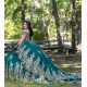 Sweetheart Neck Emerald Green Quinceanera Dress Sweet 15 Birthday Party Gown Sequin XV Anos Lace Appliques Off Shoulder Vestidos De 15 Anos