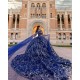 Sweetheart Neck Navy Blue Quince Dress Off Shoulder 15 Anos Sequin Women 2024 Ball Gown Lace Appliques Girl Birthday Gowns