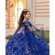 Sweetheart Neck Navy Blue Quince Dress Off Shoulder 15 Anos Sequin Women 2024 Ball Gown Lace Appliques Girl Birthday Gowns