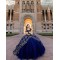 Sweetheart Neck Navy Blue Quince Dress Off Shoulder 15 Anos Sequin Women 2024 Ball Gown Lace Appliques Girl Birthday Gowns