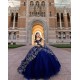 Sweetheart Neck Navy Blue Quince Dress Off Shoulder 15 Anos Sequin Women 2024 Ball Gown Lace Appliques Girl Birthday Gowns