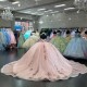 Sweetheart Neck Pink Quinceanera Dress Off Shoulder Vestidos De 15 Anos Sequin Girls Gowns Lace Appliques Princess Dress