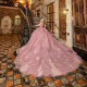 Sweetheart Neck Pink Quinceanera Dress Off Shoulder Vestidos De 15 Anos Sequin Girls Princess Dress