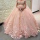 3D Flowers Ball Gown Quinceanera Dresses Beaded Lace Sweet 16 Prom Gown Vestidos 15 anos