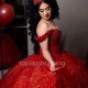 3D Flowers Quinceanera Dresses Red Vestidos De 15 Quinceañera 2024 Ball Gown Sweet 16 Birthday Dress