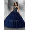 Ball Gown Navy Blue Quinceanera Dress High Neck Beaded Sequins Robe De Soiree Sweet 16 Birthday Party Gowns