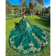 Off Shoulder Emerald Green Quinceanera Dress Vestidos De 15 Anos Lace Appliques Wear Pageant With Bow