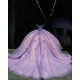 Lilac Quinceanera Dress Off Shoulder Princess Sweet 15 Gowns Lace Appliques Sweetheart Neck Birthday Party Dresses