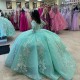 2024 Mexican Vestidos De 15 Princess Aqua Blue Quinceanera Dress Sweet 16 Birthday XV Ball Gown