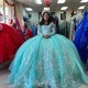 2024 Mexican Vestidos De 15 Princess Aqua Blue Quinceanera Dress Sweet 16 Birthday XV Ball Gown