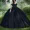 Sweet 16 Girls Black Quinceanera Dresses For Beads Appliques Sweetheart Princess Ball Gowns