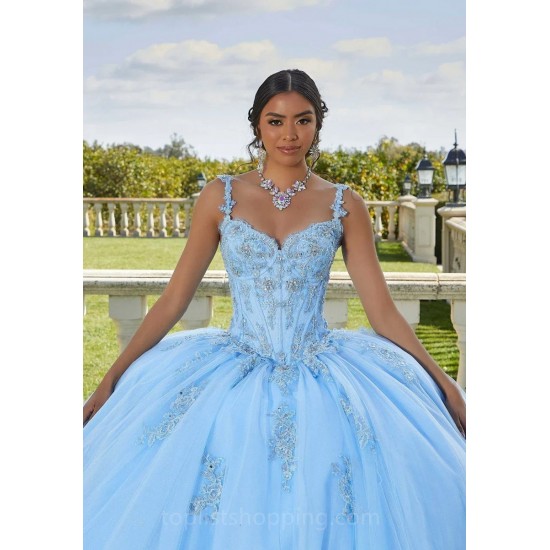 Spaghetti Straps Blue 2024 Quinceanera Dresses Lace Appliques Beading Sweetheart Ball Gowns Vestidos De 15 Años