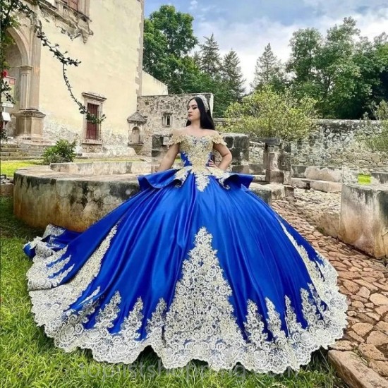 Blue Quinceanera Dress 2024 Princess Prom Ball Gown Sweet 16 XV Years Old Miss Birthday Dress