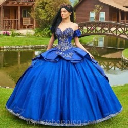 Blue Quinceanera Dress 2024 Princess Prom Ball Gown Sweet Ruffle Layers Train Pageant Mexican